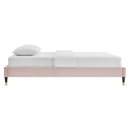 Harlow Performance Velvet Platform Bed Frame By HouseBean