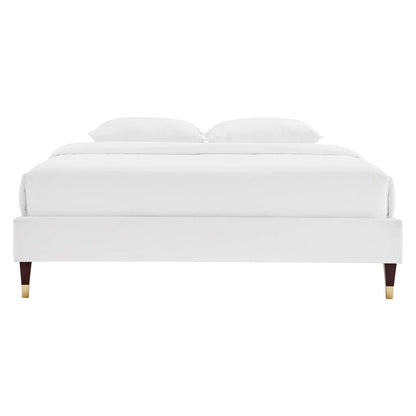 Harlow Performance Velvet Platform Bed Frame By HouseBean