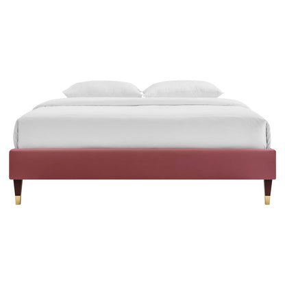 Harlow Performance Velvet Platform Bed Frame By HouseBean