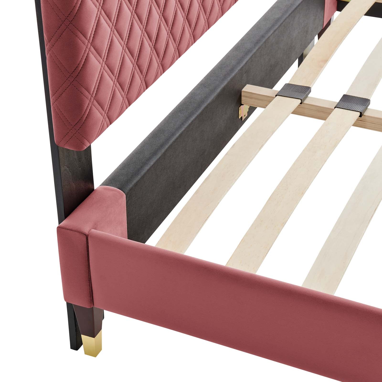 Harlow Performance Velvet Platform Bed Frame By HouseBean