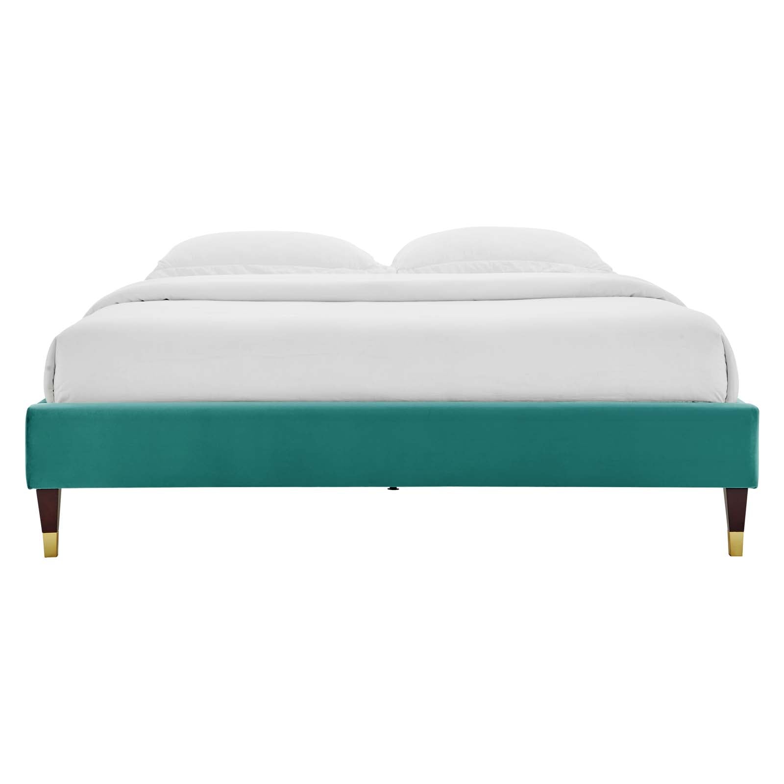 Harlow Performance Velvet Platform Bed Frame By HouseBean