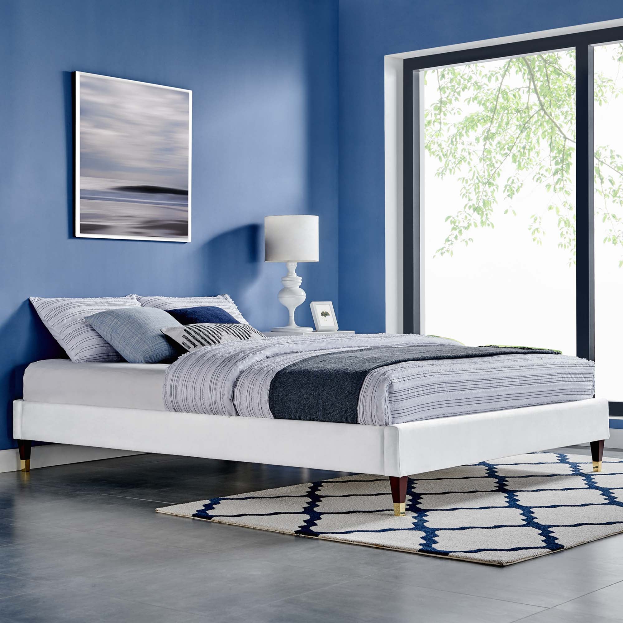 Harlow Performance Velvet Platform Bed Frame by Modway