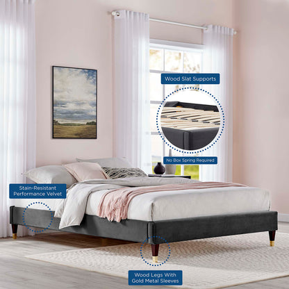 Harlow Performance Velvet Platform Bed Frame by Modway