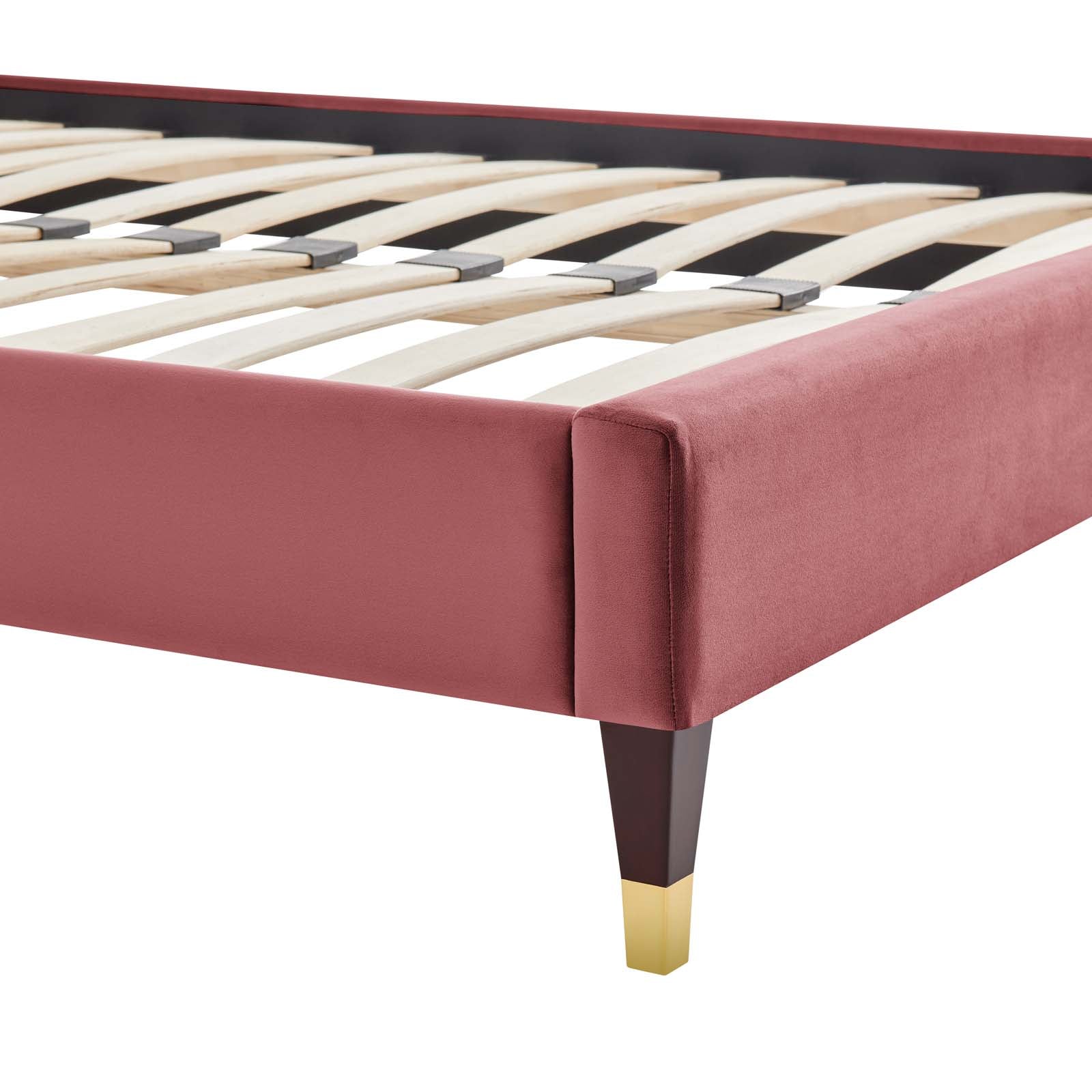 Harlow Performance Velvet Platform Bed Frame By HouseBean