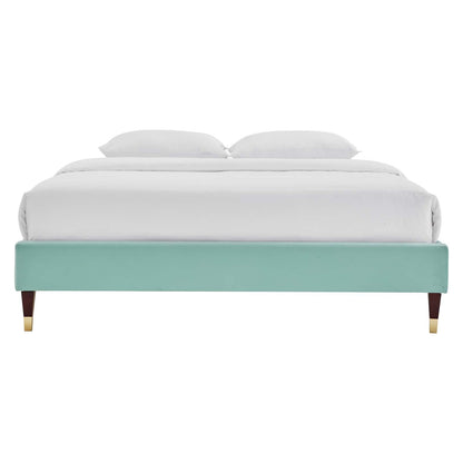 Harlow Performance Velvet Platform Bed Frame By HouseBean