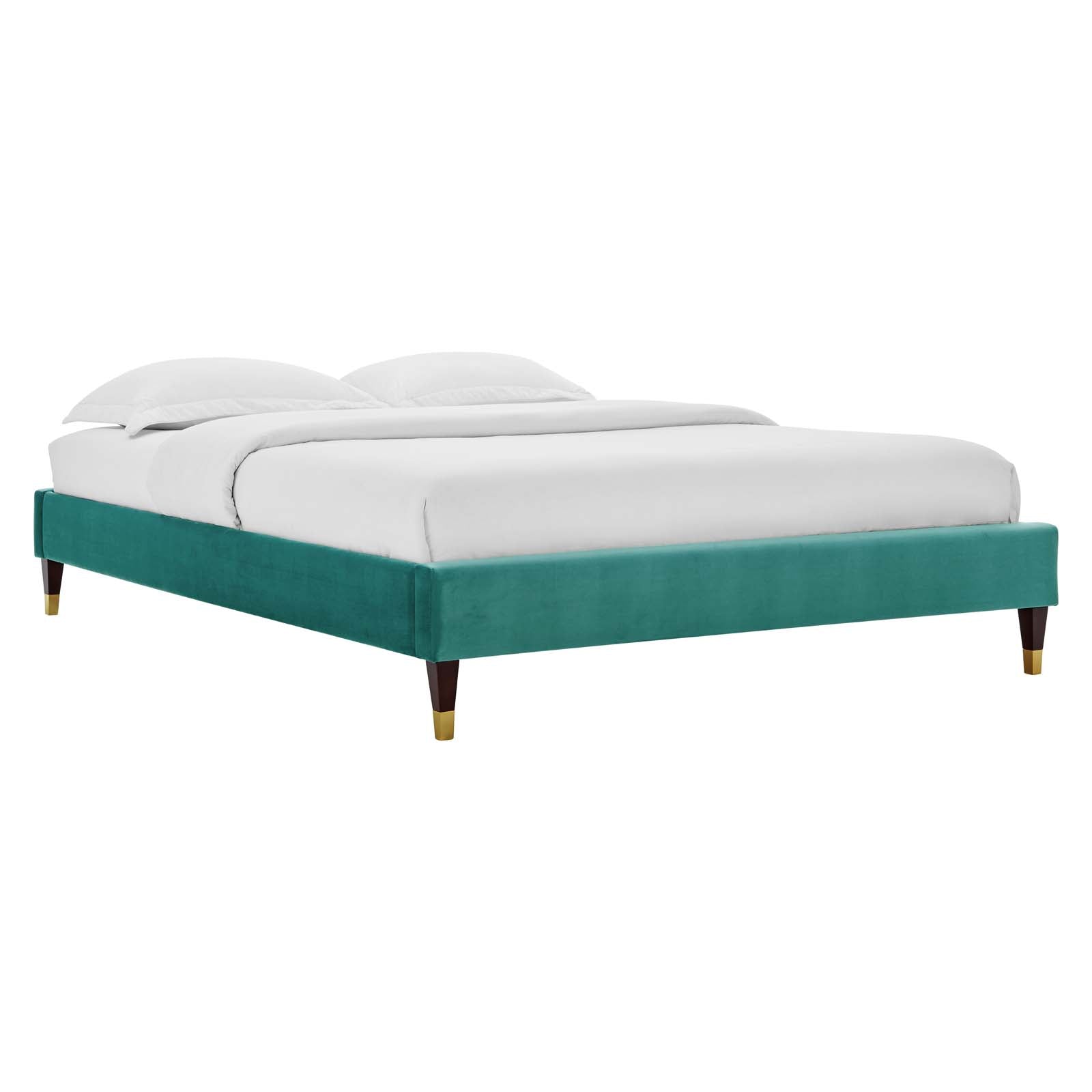 Harlow Performance Velvet Platform Bed Frame By HouseBean