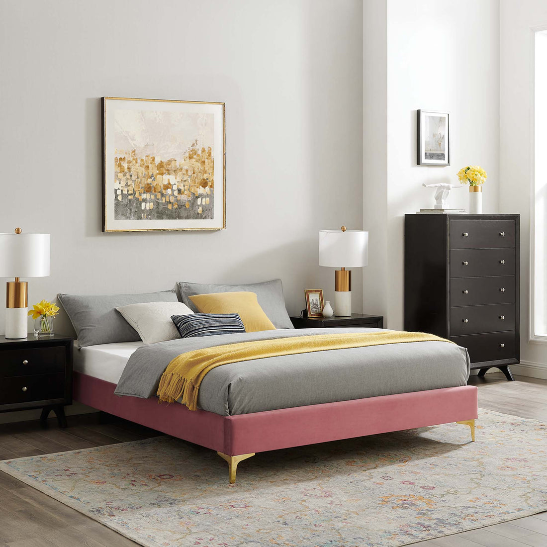 Sutton Performance Velvet Bed Frame by Modway