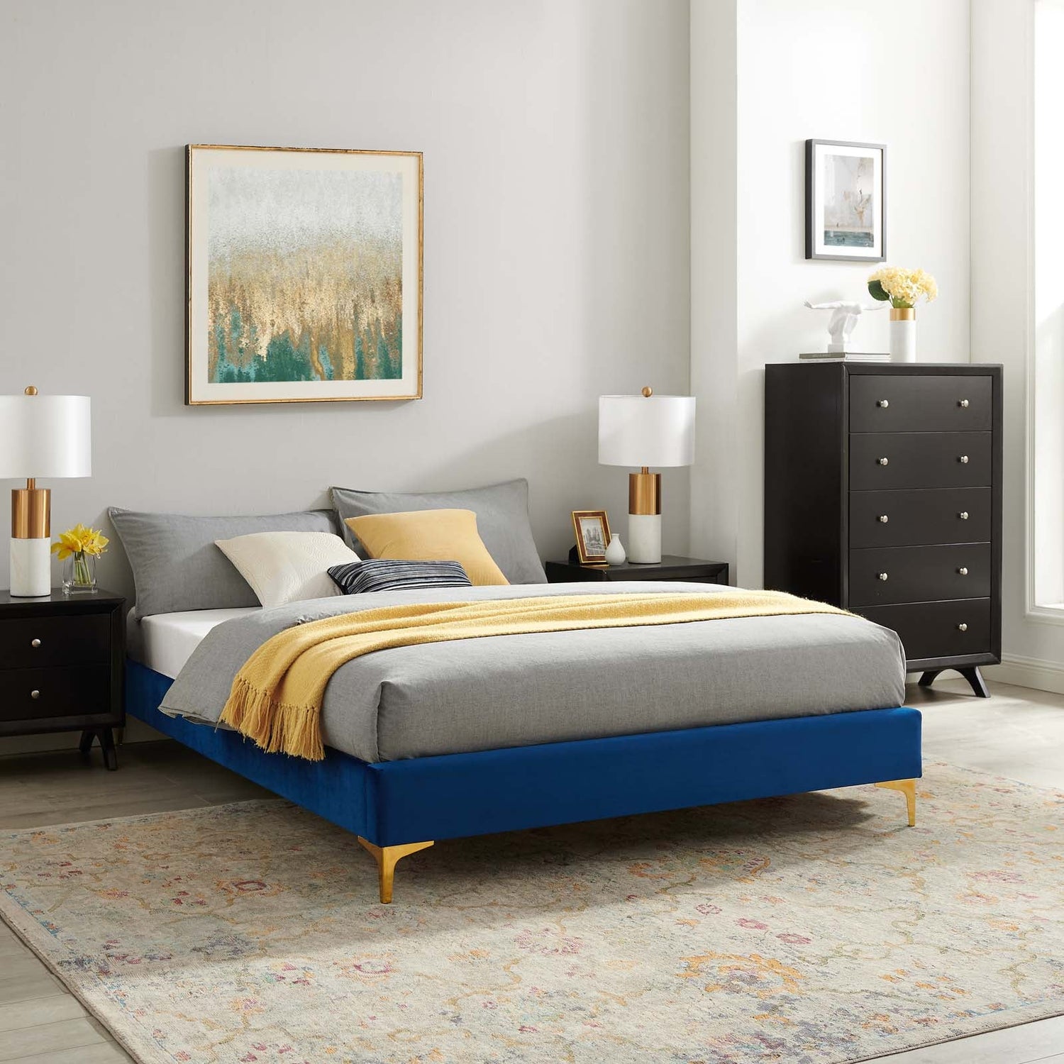 Sutton Performance Velvet Bed Frame By HouseBean