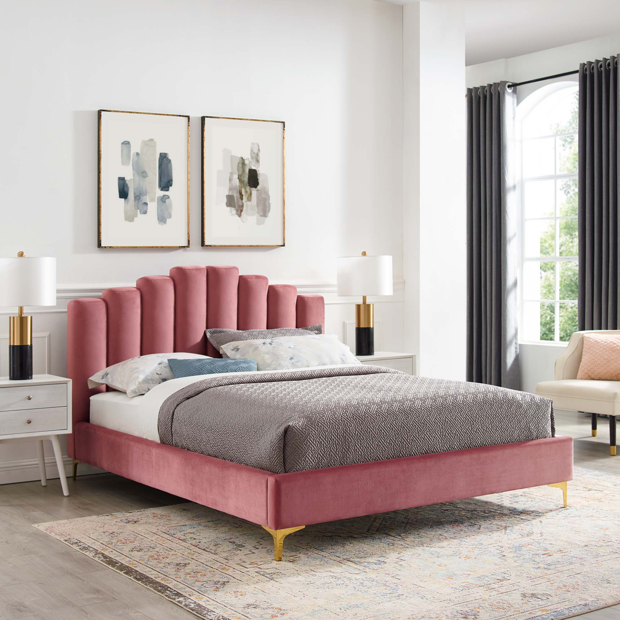 Olivia Performance Velvet Platform Bed by Modway