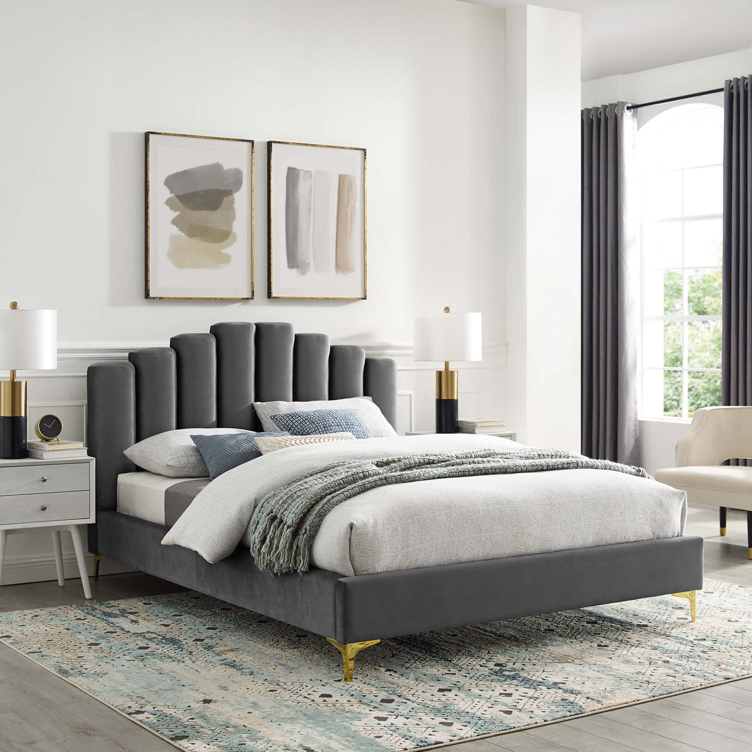 Olivia Performance Velvet Platform Bed by Modway