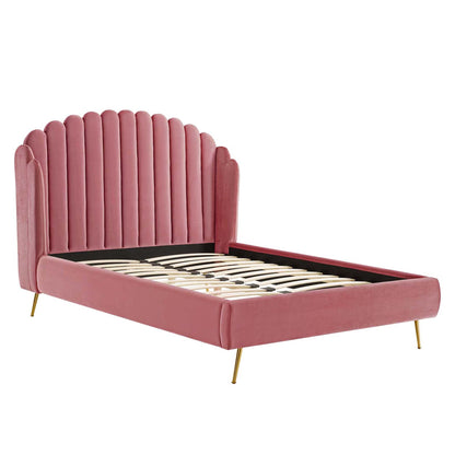 Lana Performance Velvet Wingback Platform Bed by Modway