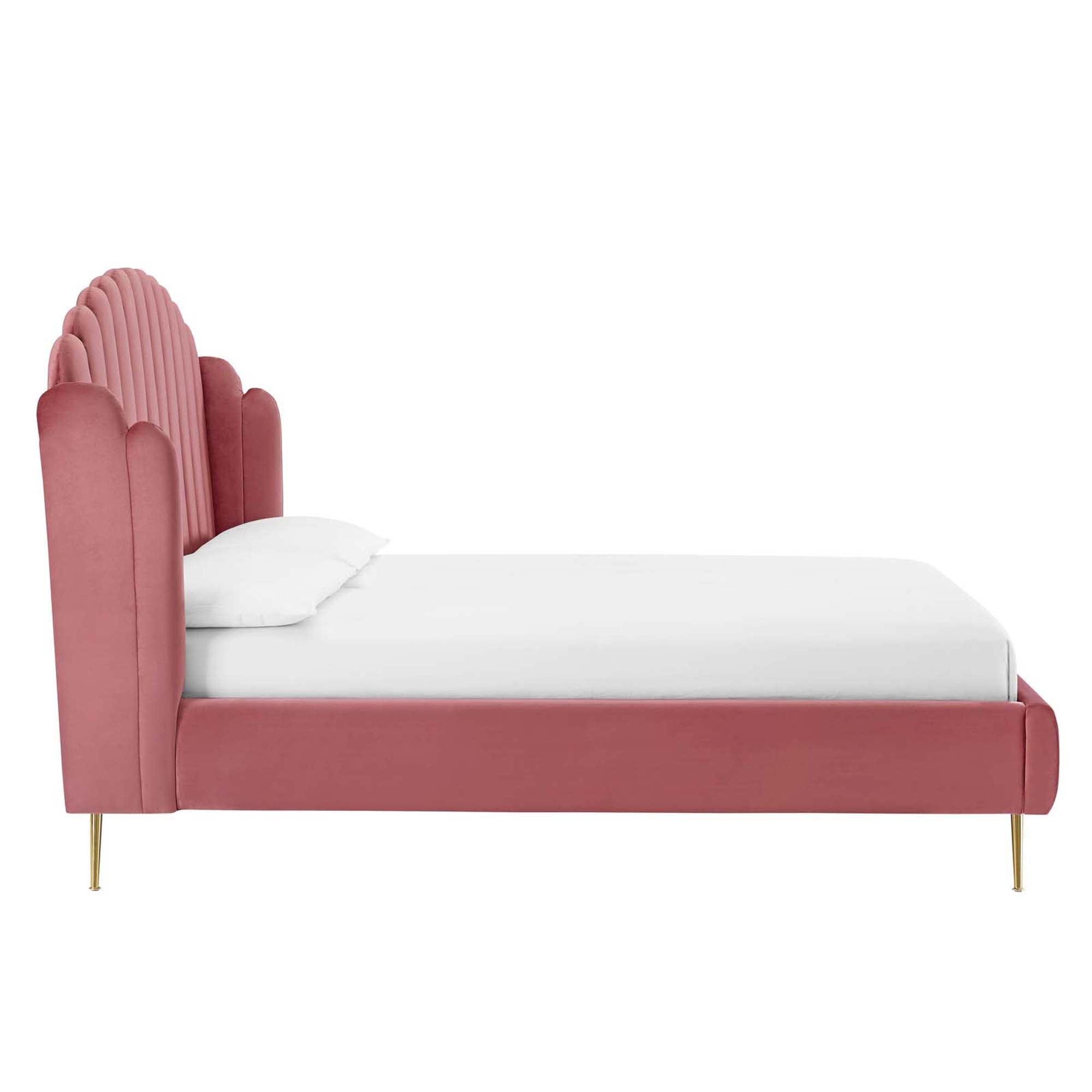 Lana Performance Velvet Wingback Platform Bed by Modway