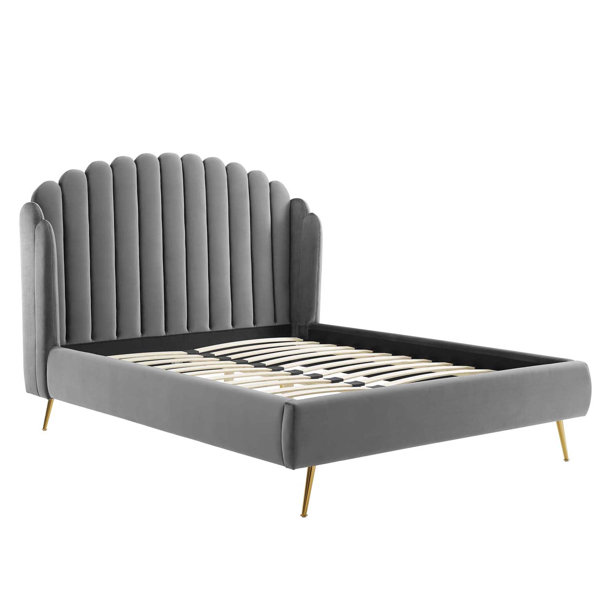 Lana Performance Velvet Wingback Platform Bed by Modway