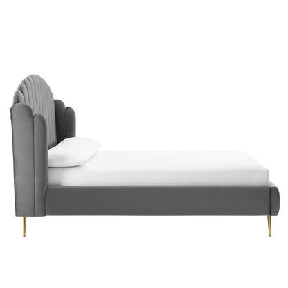 Lana Performance Velvet Wingback Platform Bed by Modway