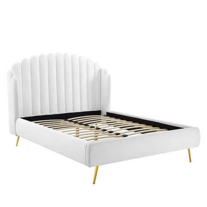 Lana Performance Velvet Wingback Platform Bed by Modway