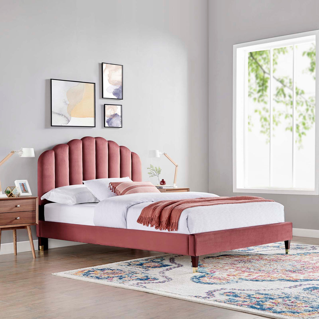 Daisy Performance Velvet Platform Bed by Modway