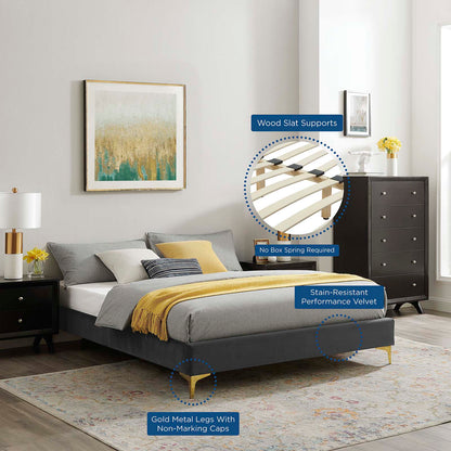 Sutton Performance Velvet Bed Frame By HouseBean