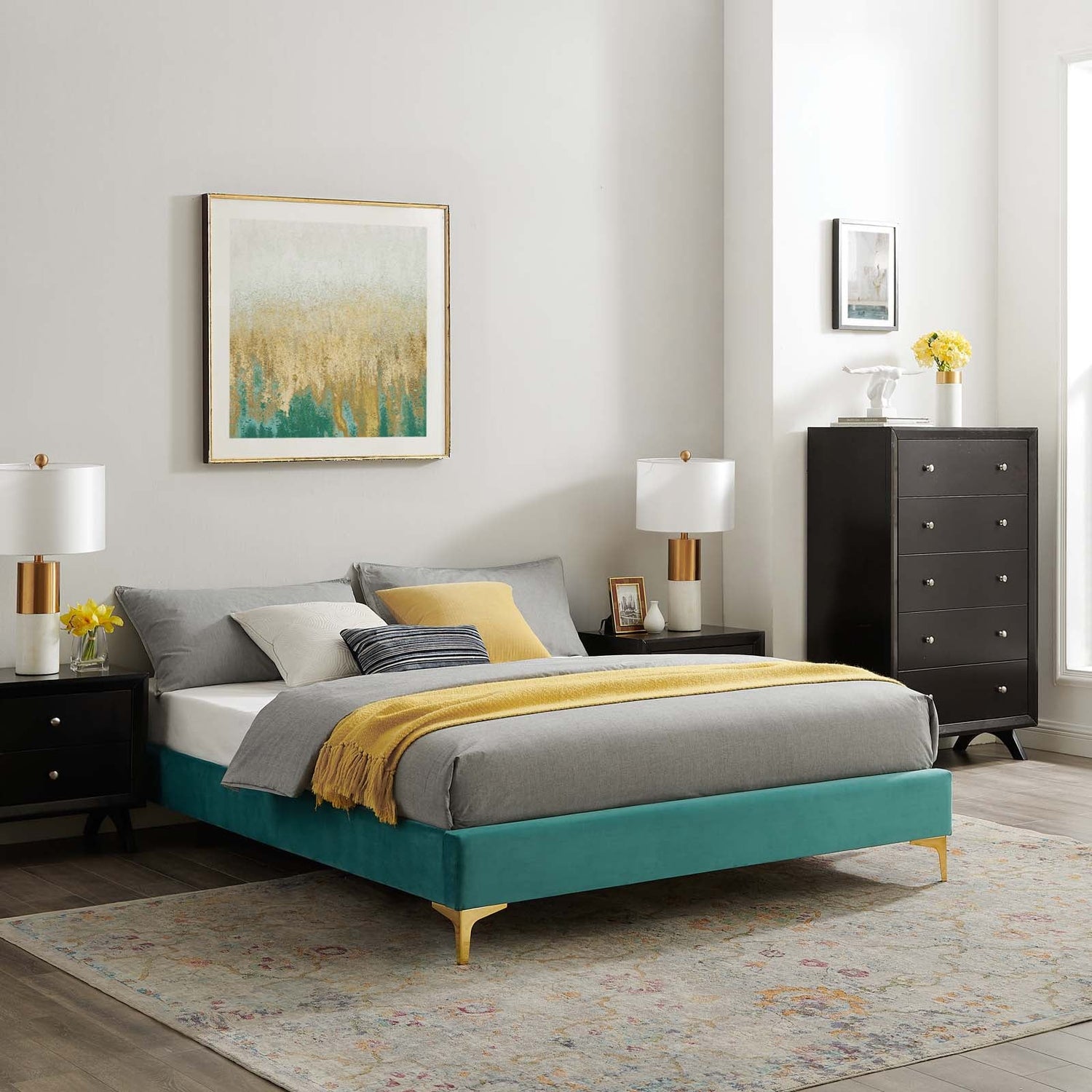 Sutton Performance Velvet Bed Frame By HouseBean