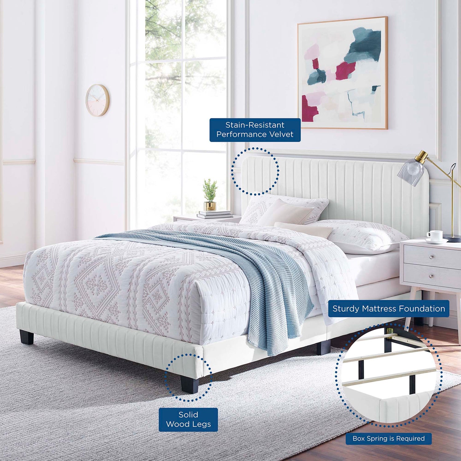 Celine Channel Tufted Performance Velvet Bed by Modway