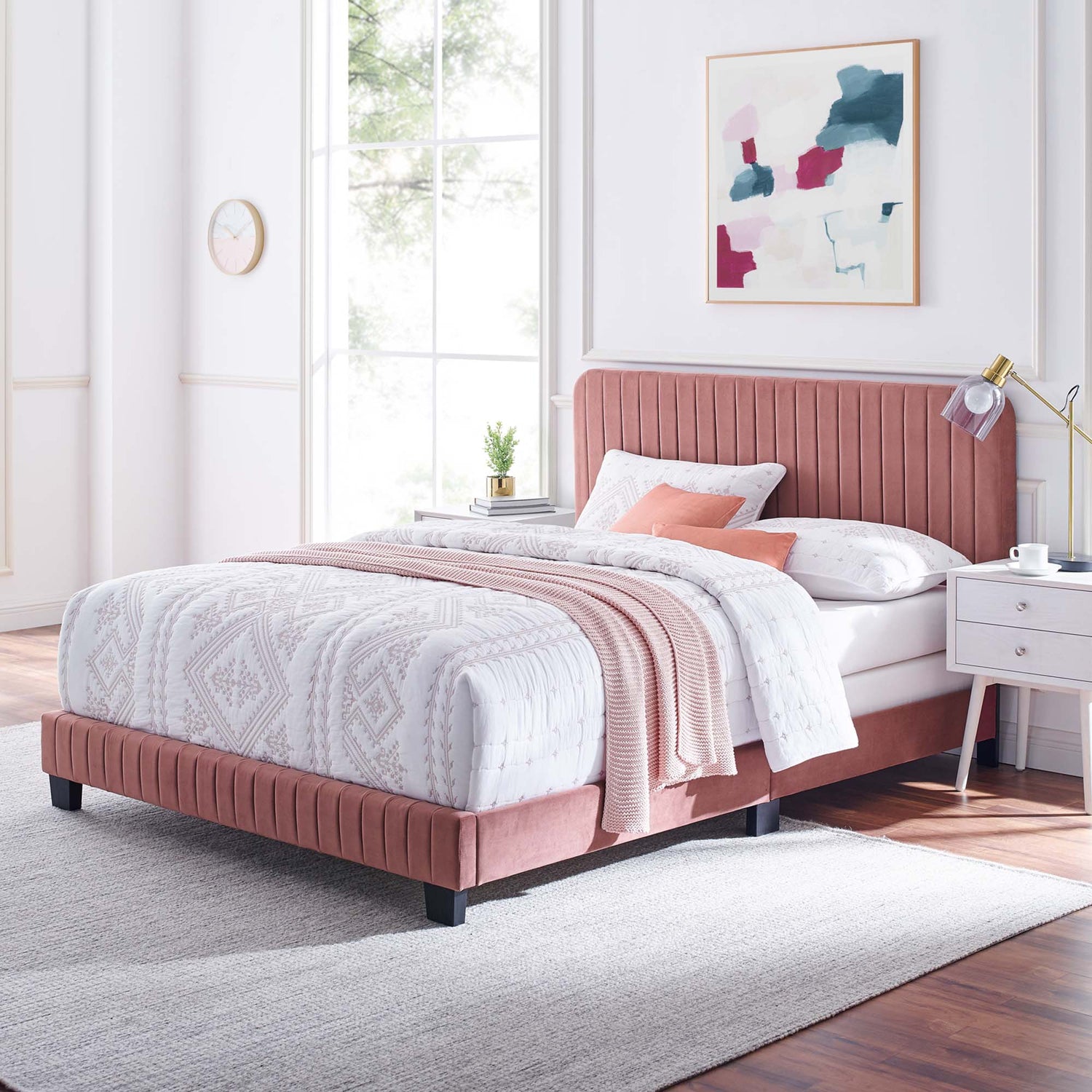 Celine Channel Tufted Performance Velvet Bed by Modway