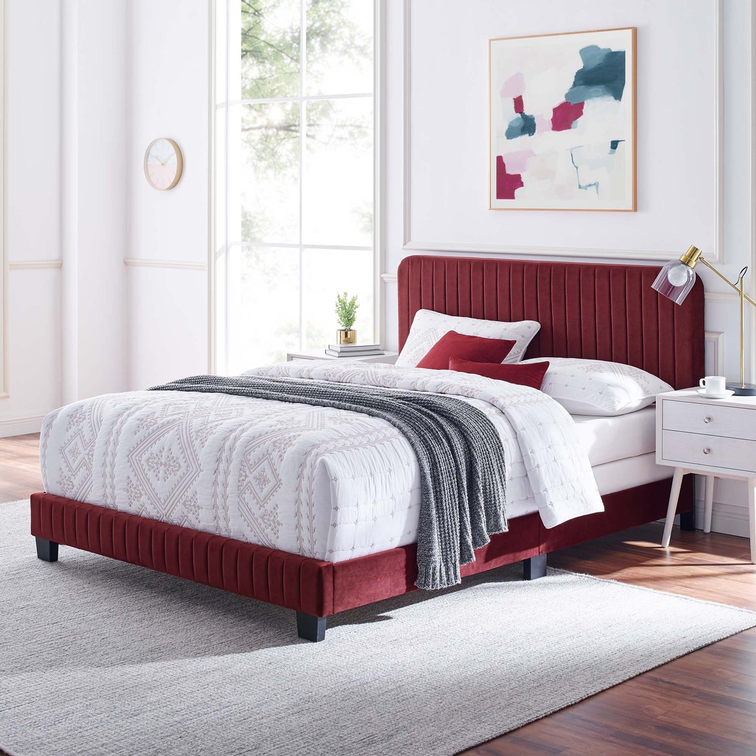 Celine Channel Tufted Performance Velvet Bed by Modway