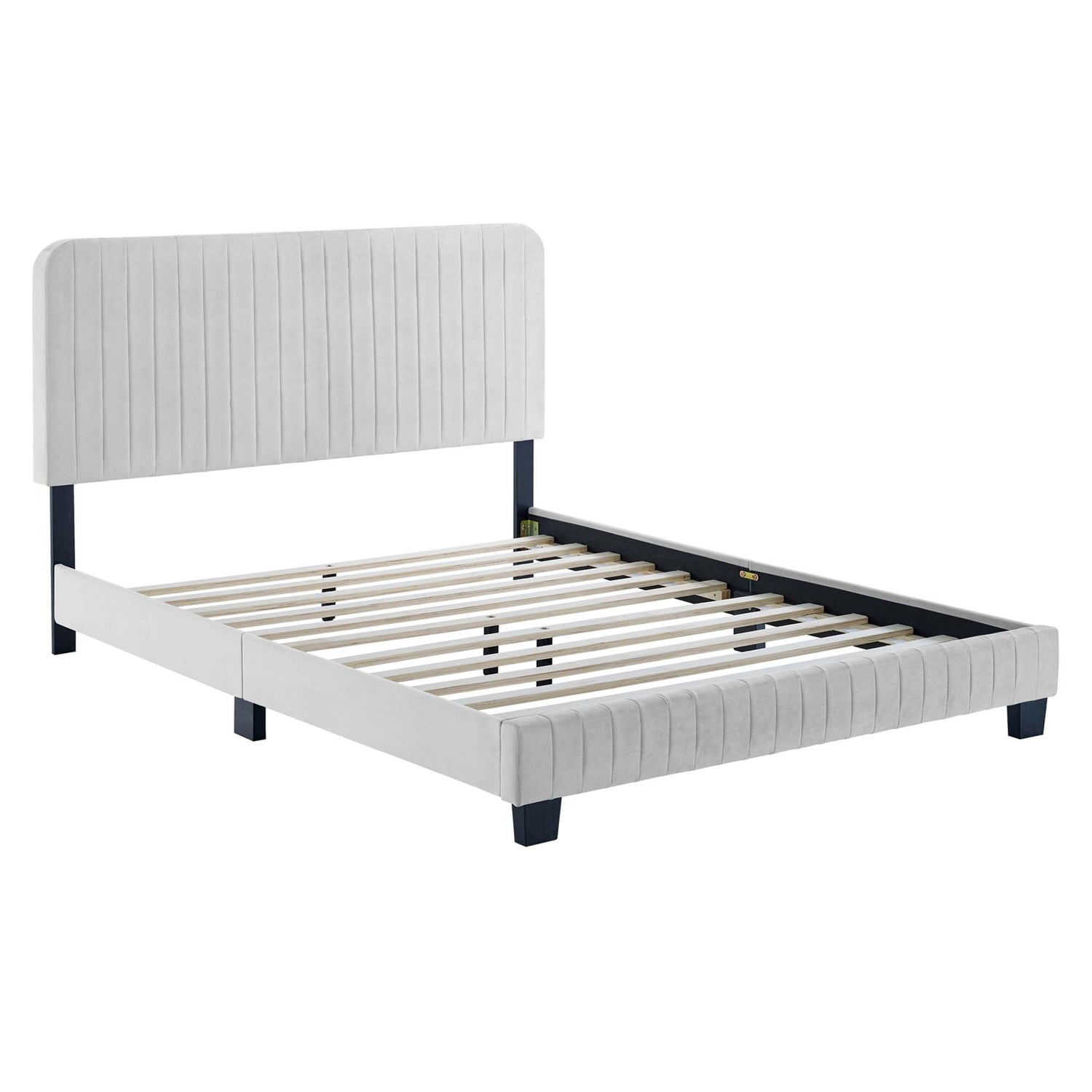 Celine  Channel Tufted Performance Velvet  Platform Bed