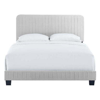 Celine  Channel Tufted Performance Velvet  Platform Bed