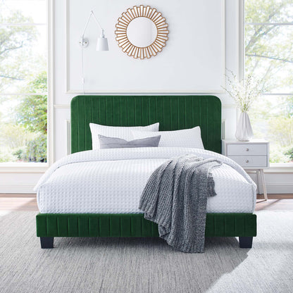 Celine  Channel Tufted Performance Velvet  Platform Bed