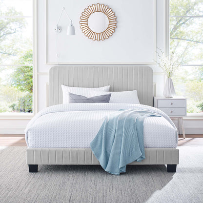 Celine  Channel Tufted Performance Velvet  Platform Bed