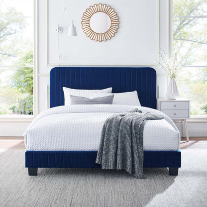 Celine  Channel Tufted Performance Velvet  Platform Bed
