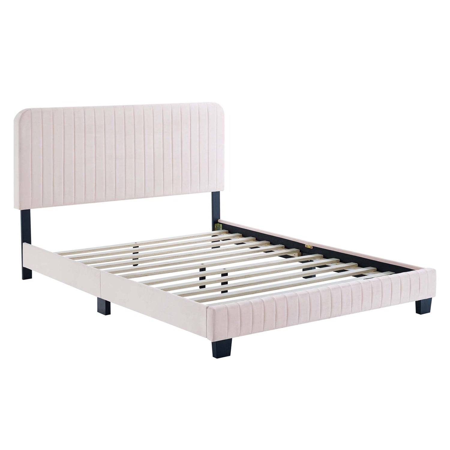 Celine  Channel Tufted Performance Velvet  Platform Bed