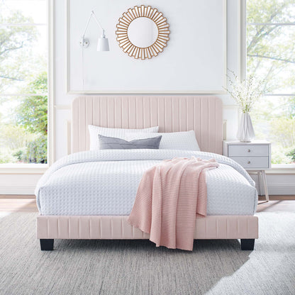 Celine  Channel Tufted Performance Velvet  Platform Bed