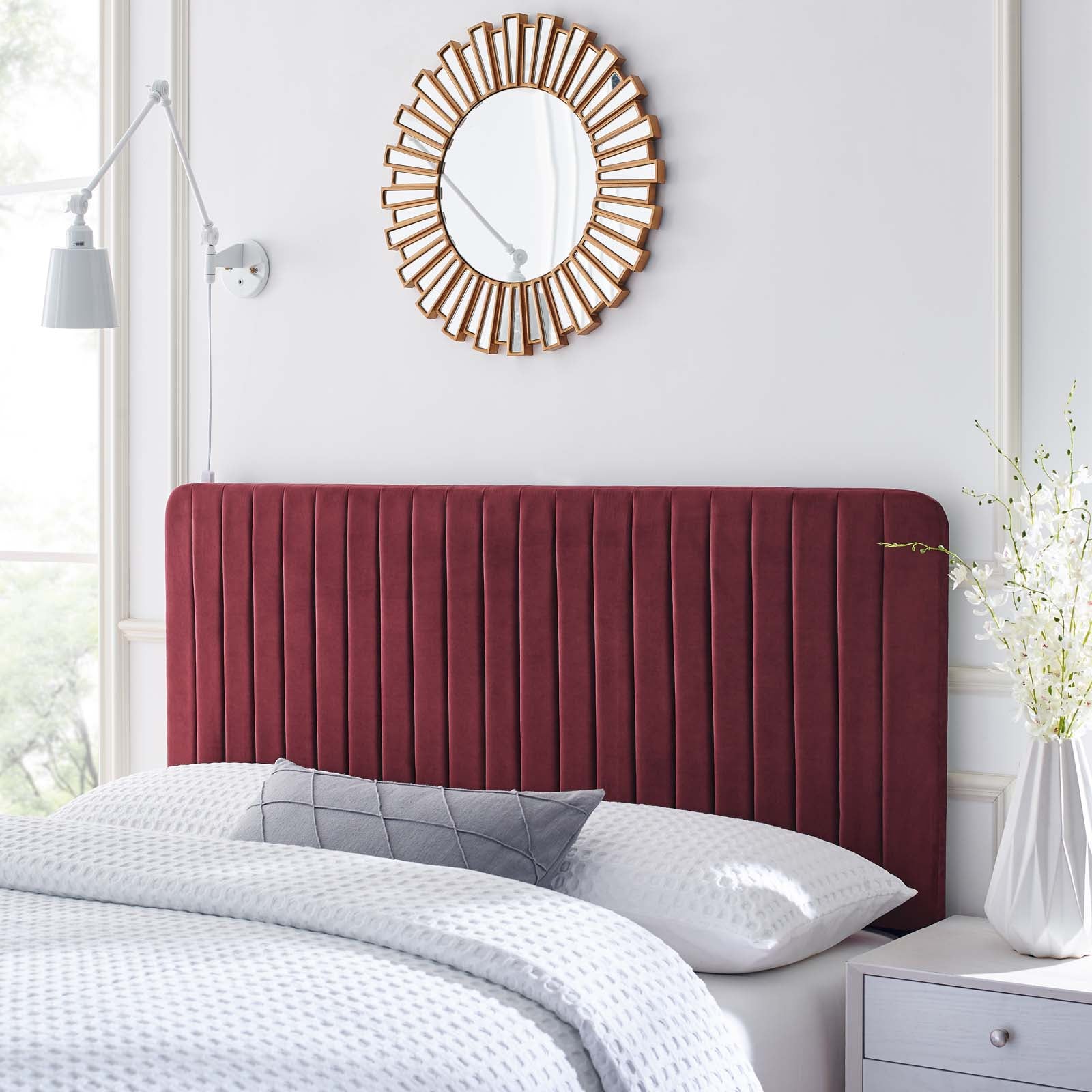 Milenna Channel Tufted Performance Velvet Headboard By HouseBean