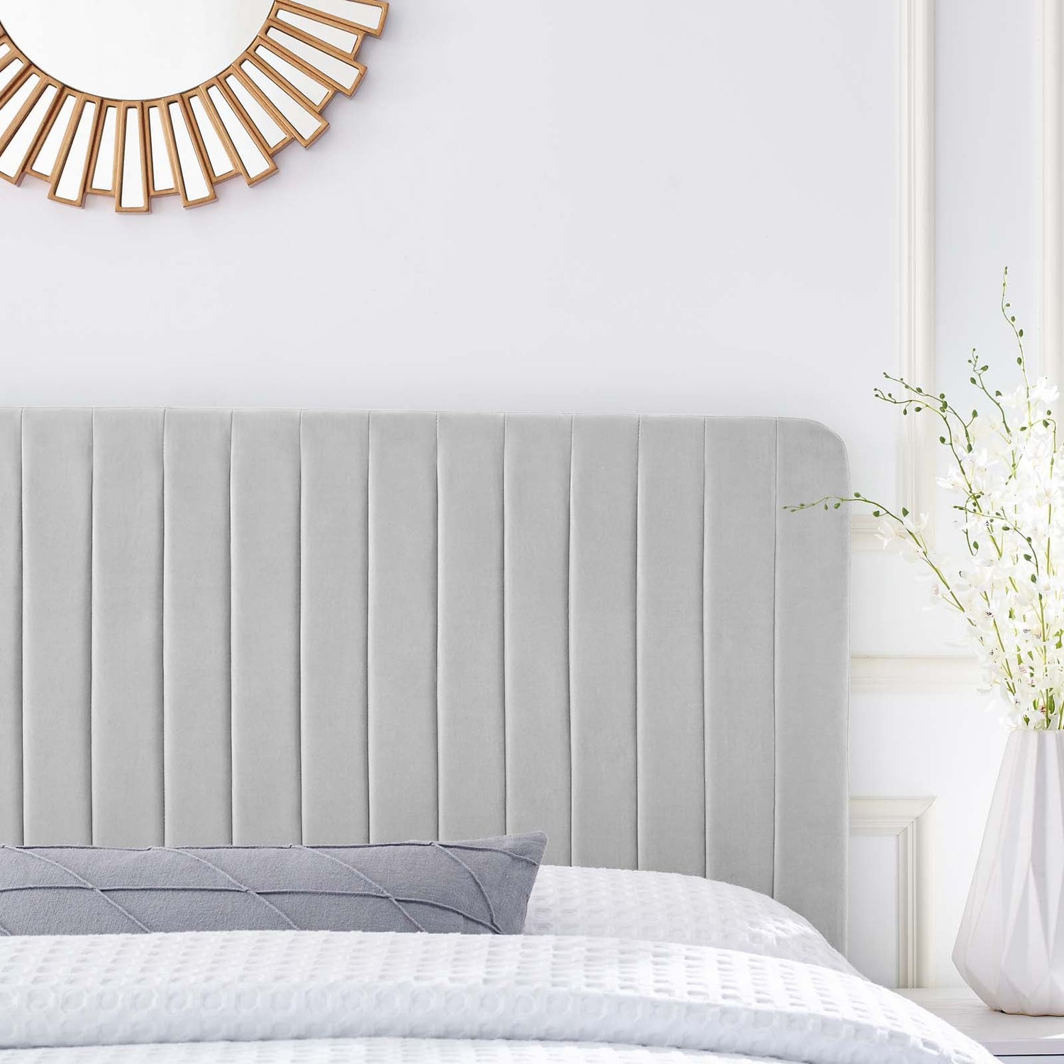 Milenna Channel Tufted Performance Velvet Headboard By HouseBean