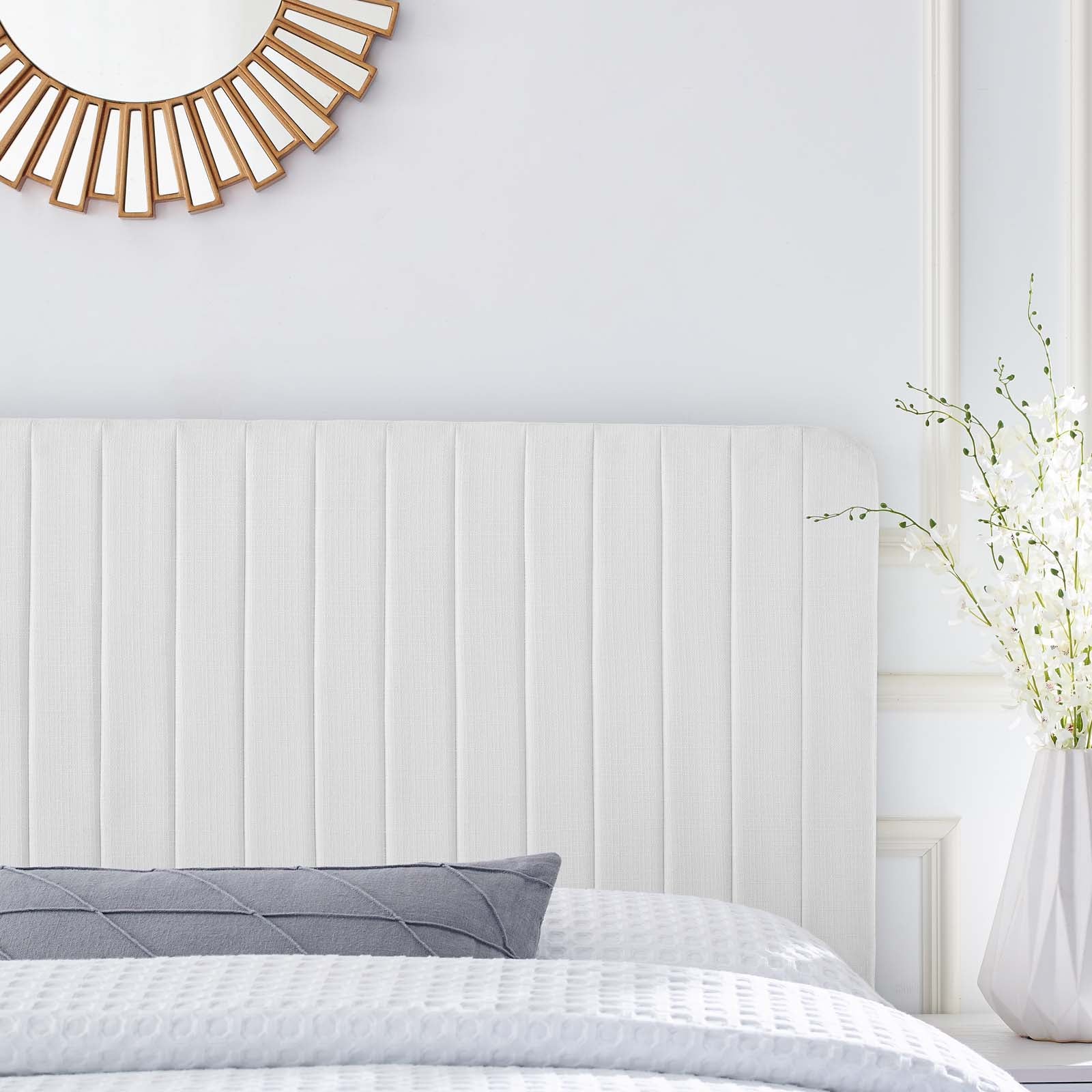 Milenna Channel Tufted Upholstered Fabric Headboard By HouseBean