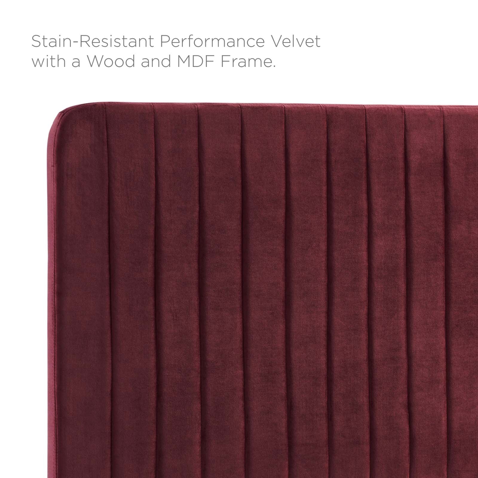 Milenna Channel Tufted Performance Velvet Headboard By HouseBean