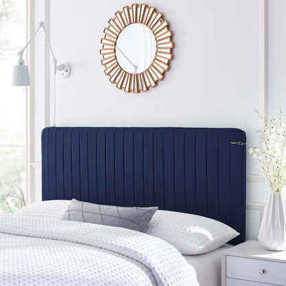 Milenna Channel Tufted Upholstered Fabric Headboard by Modway