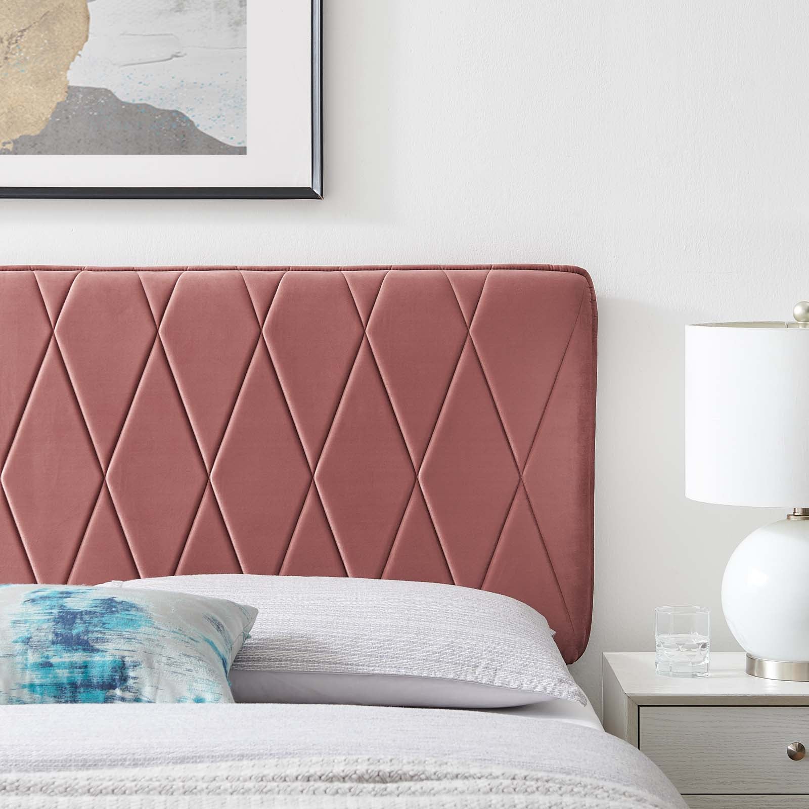 Leila Performance Velvet Headboard By HouseBean