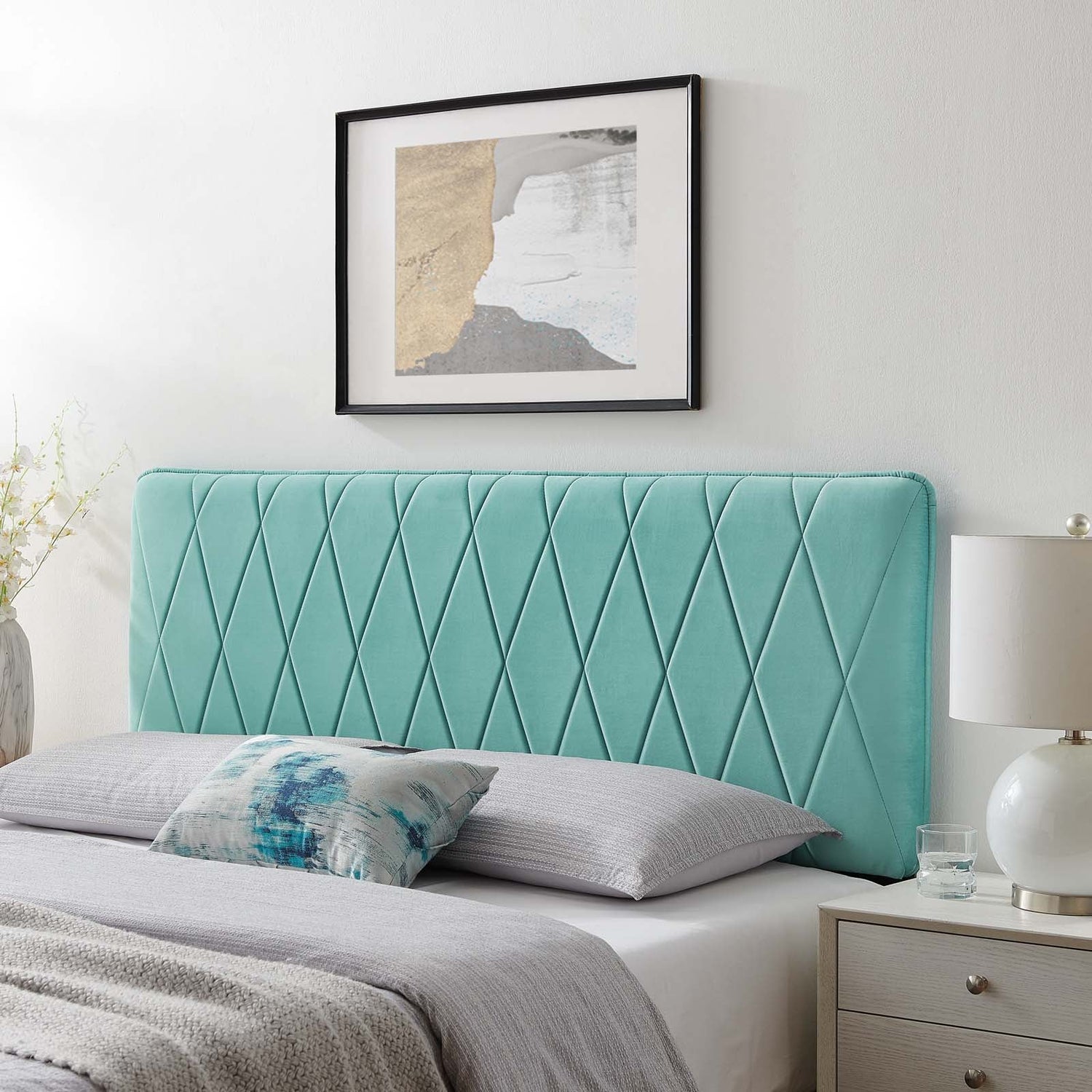 Leila Performance Velvet Headboard By HouseBean