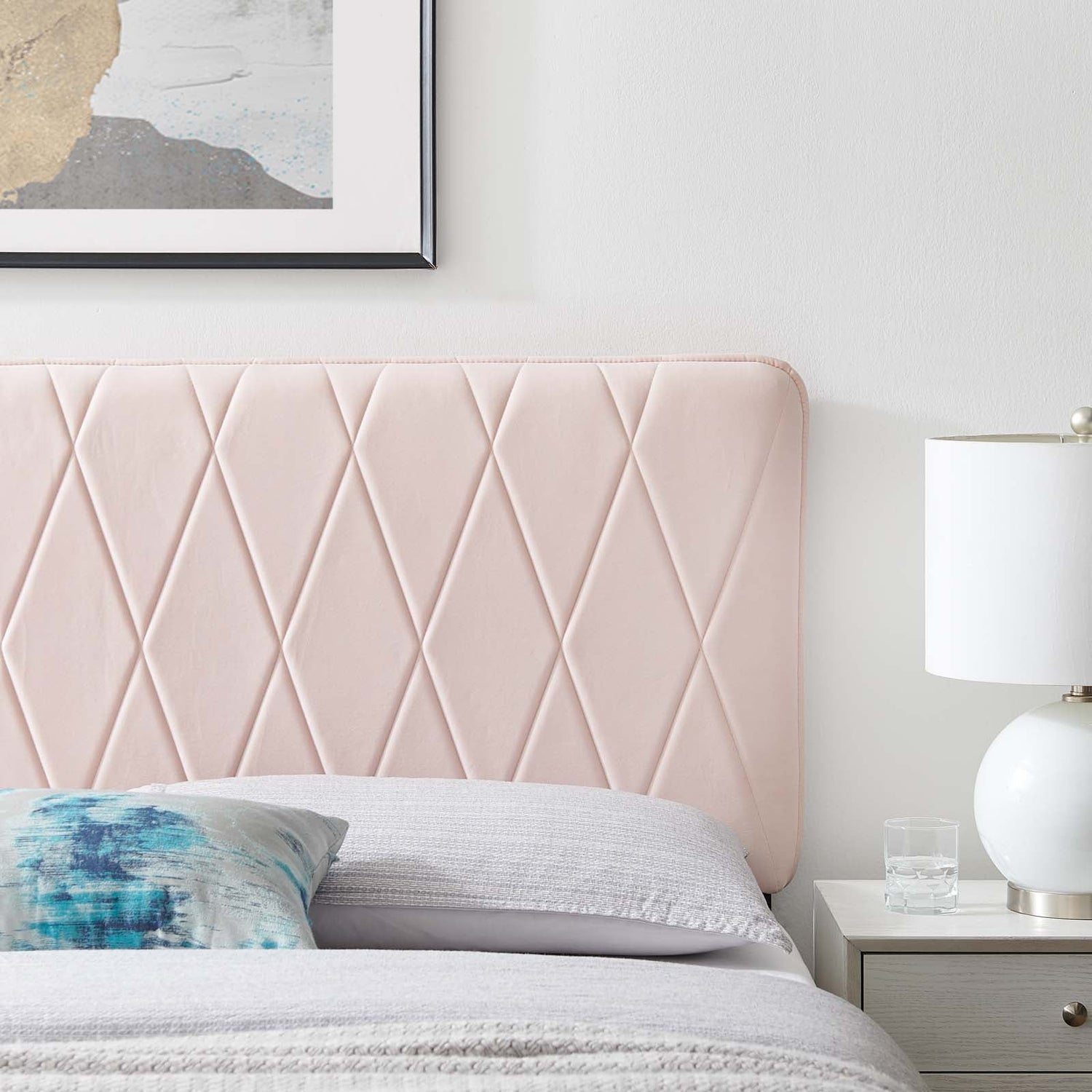 Leila Performance Velvet Headboard By HouseBean