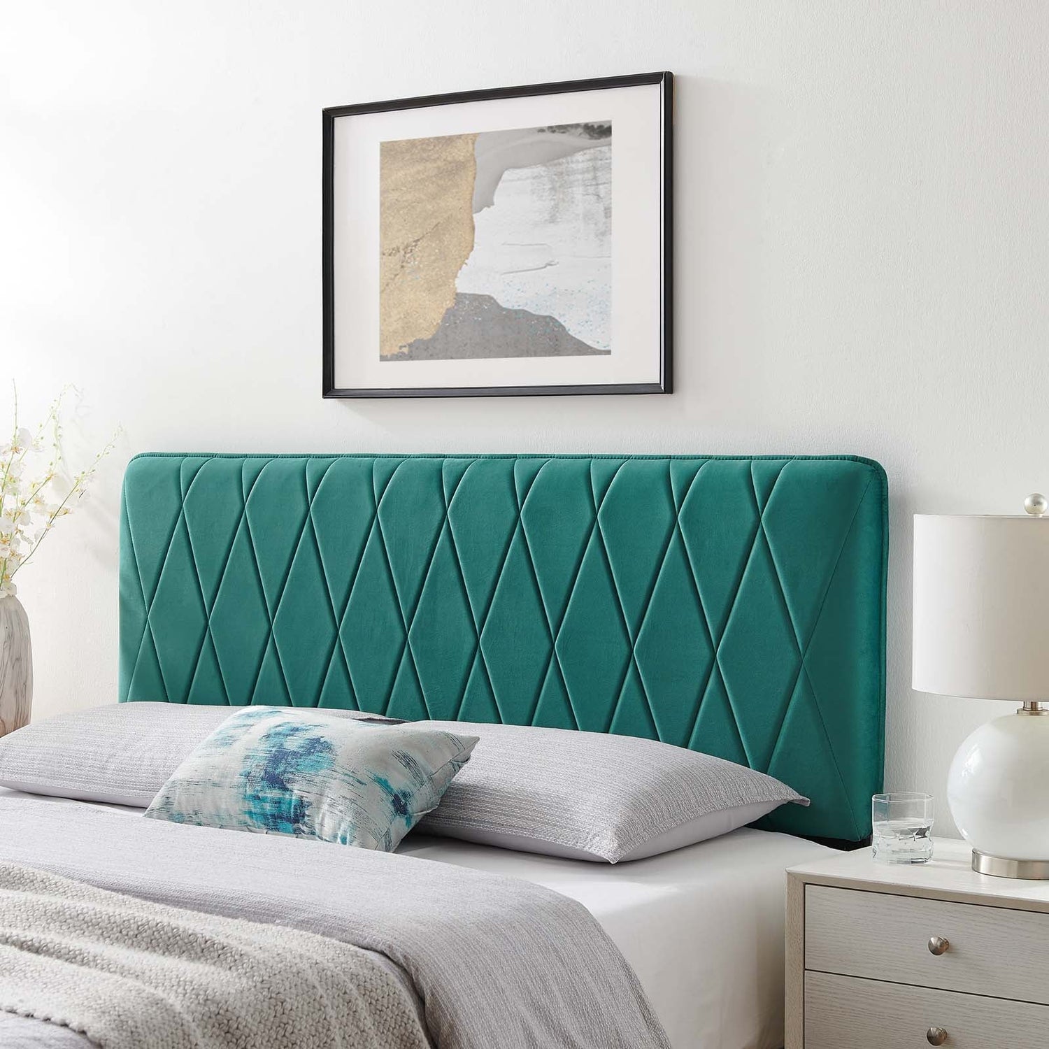 Leila Performance Velvet Headboard By HouseBean