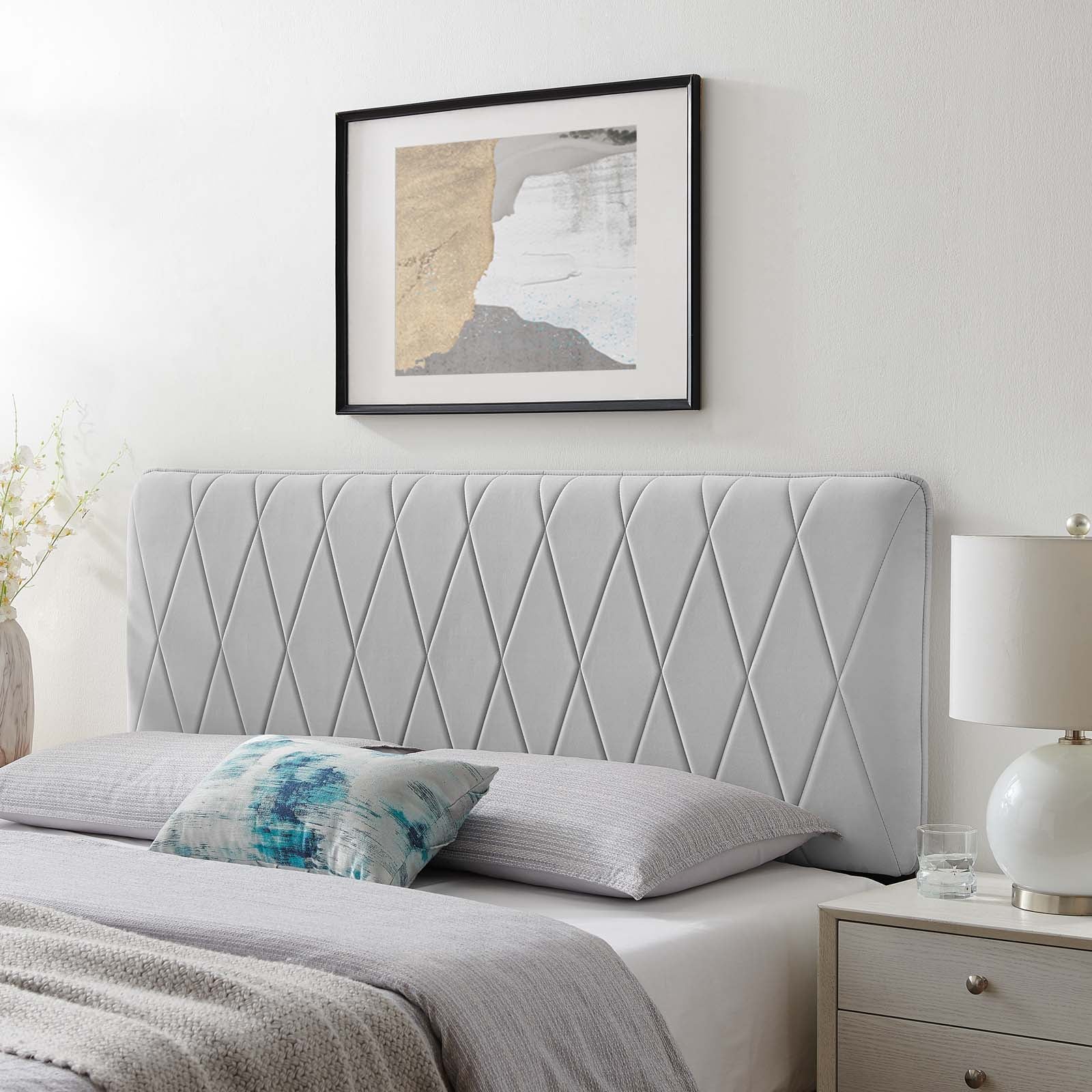 Leila Performance Velvet Headboard By HouseBean