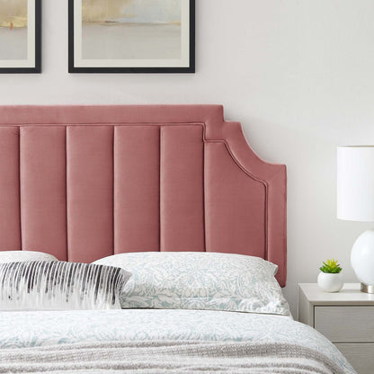 Alyona Channel Tufted Performance Velvet Headboard By HouseBean