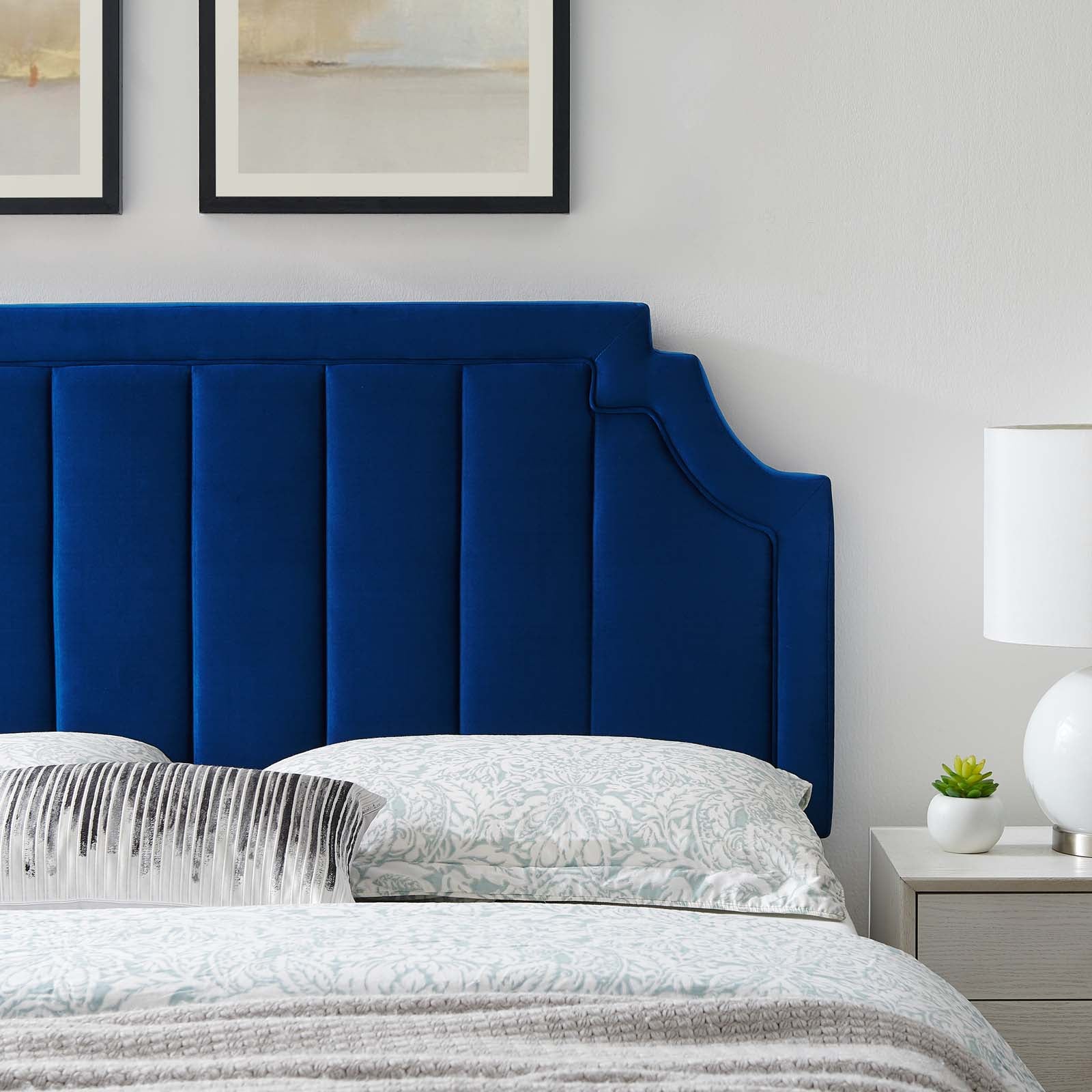 Alyona Channel Tufted Performance Velvet Headboard By HouseBean