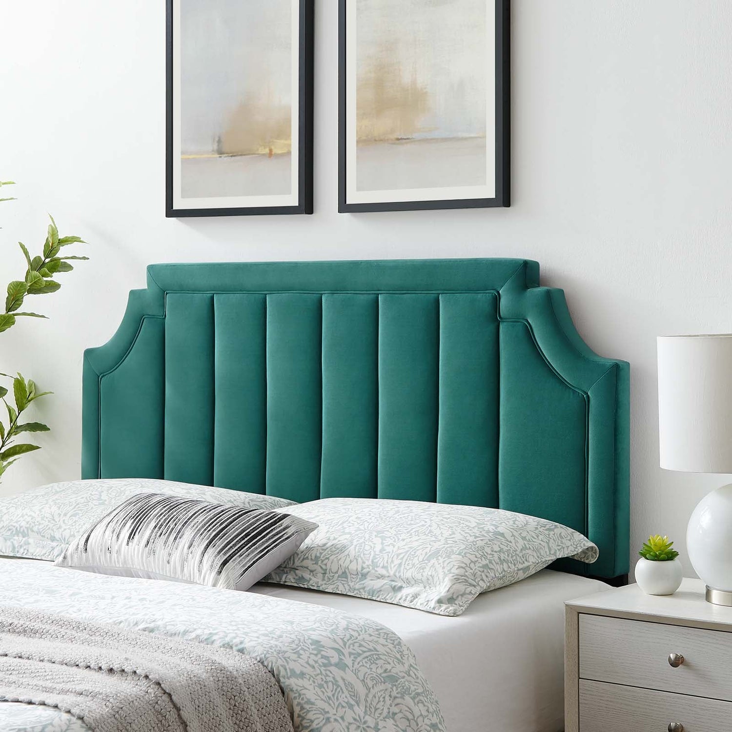 Alyona Channel Tufted Performance Velvet Headboard By HouseBean