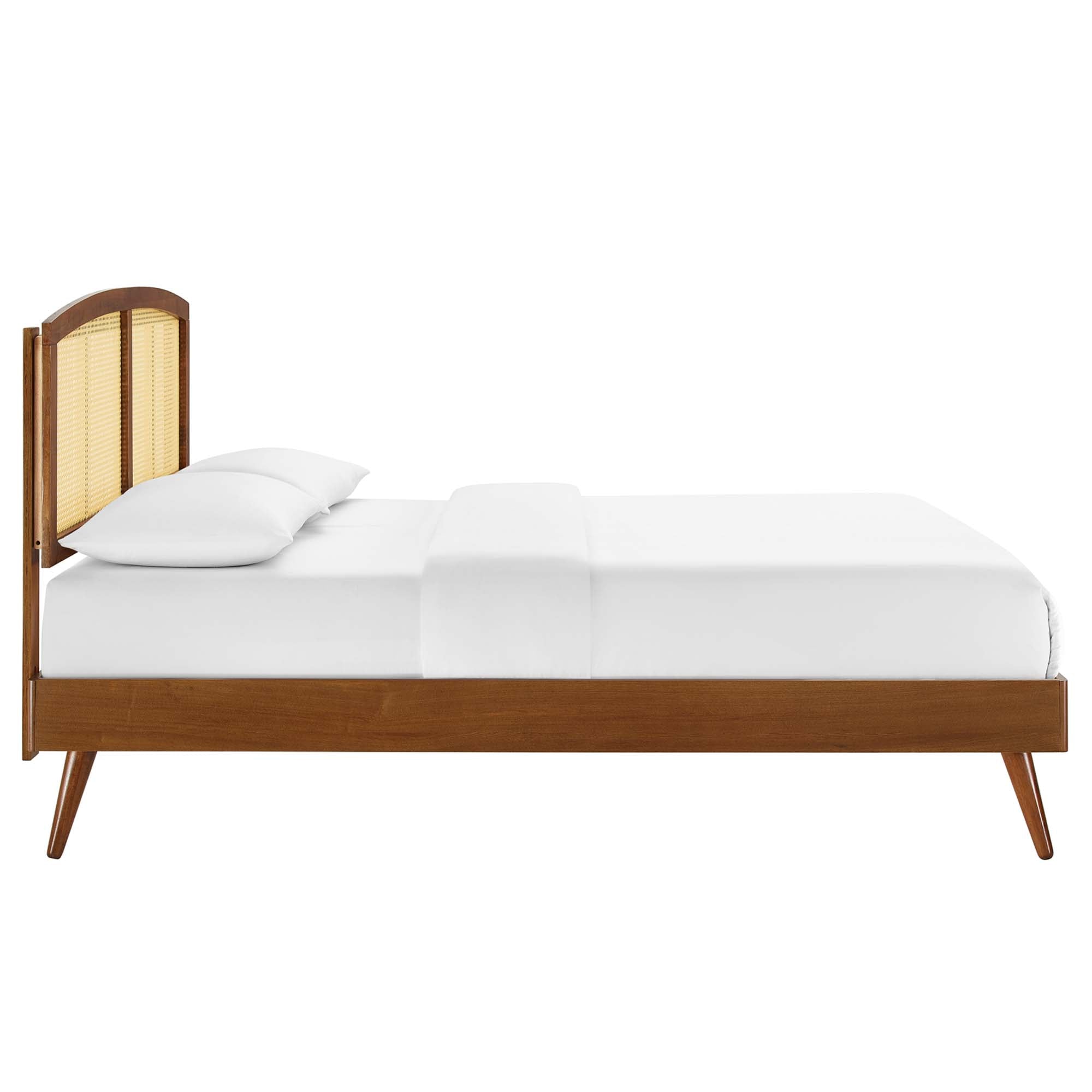 Sierra Cane and Wood Platform Bed With Splayed Legs by Modway