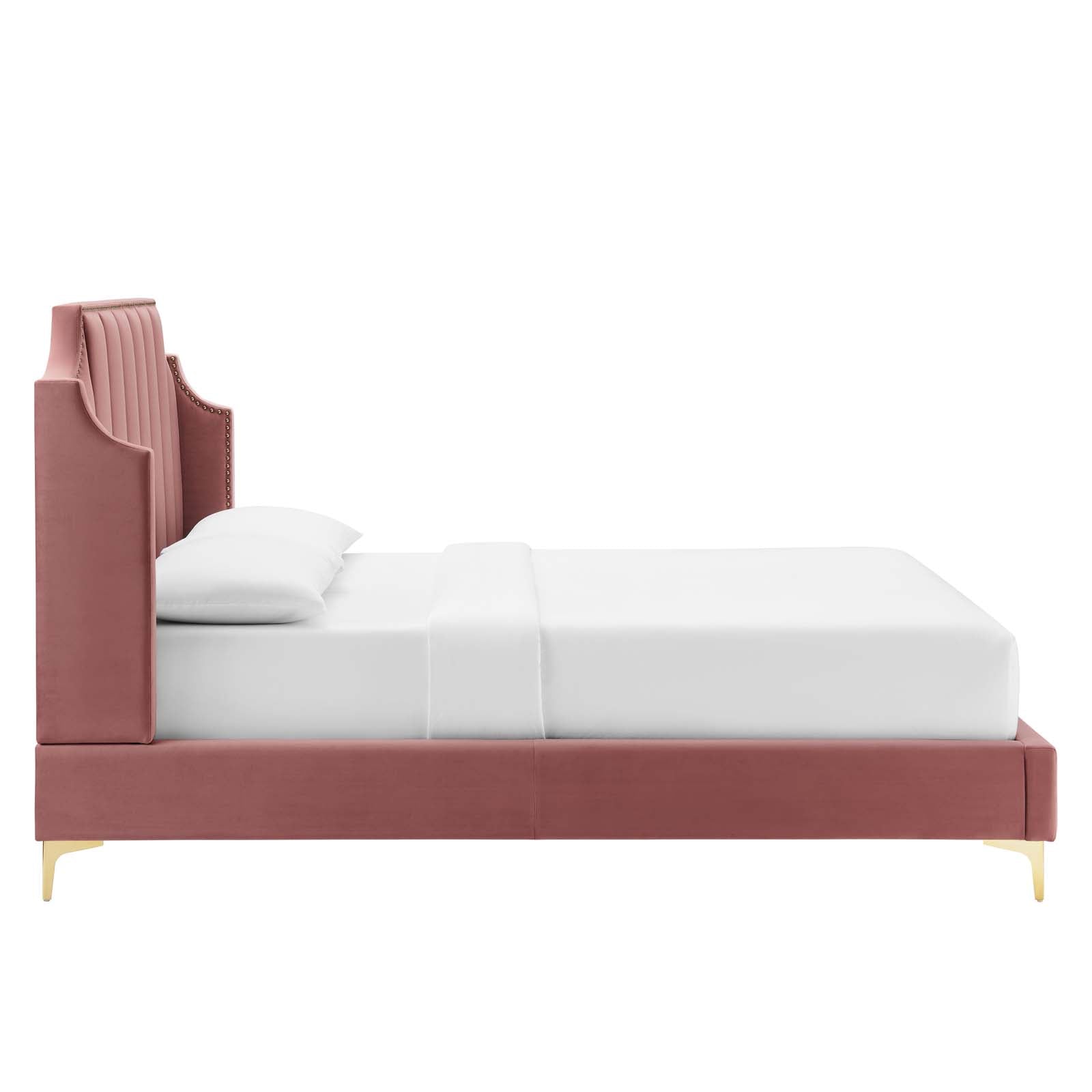 Daniella Performance Velvet Platform Bed By HouseBean