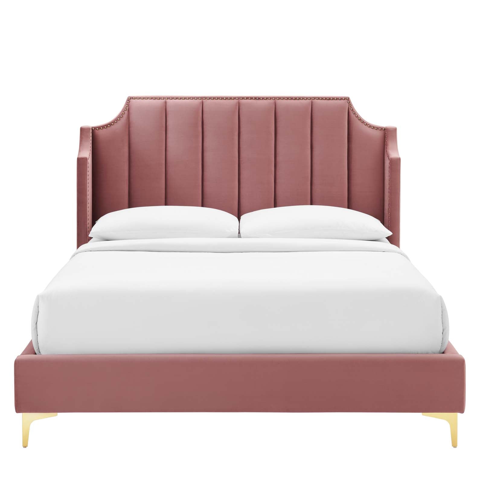 Daniella Performance Velvet Platform Bed By HouseBean