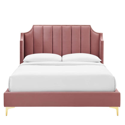 Daniella Performance Velvet Platform Bed By HouseBean