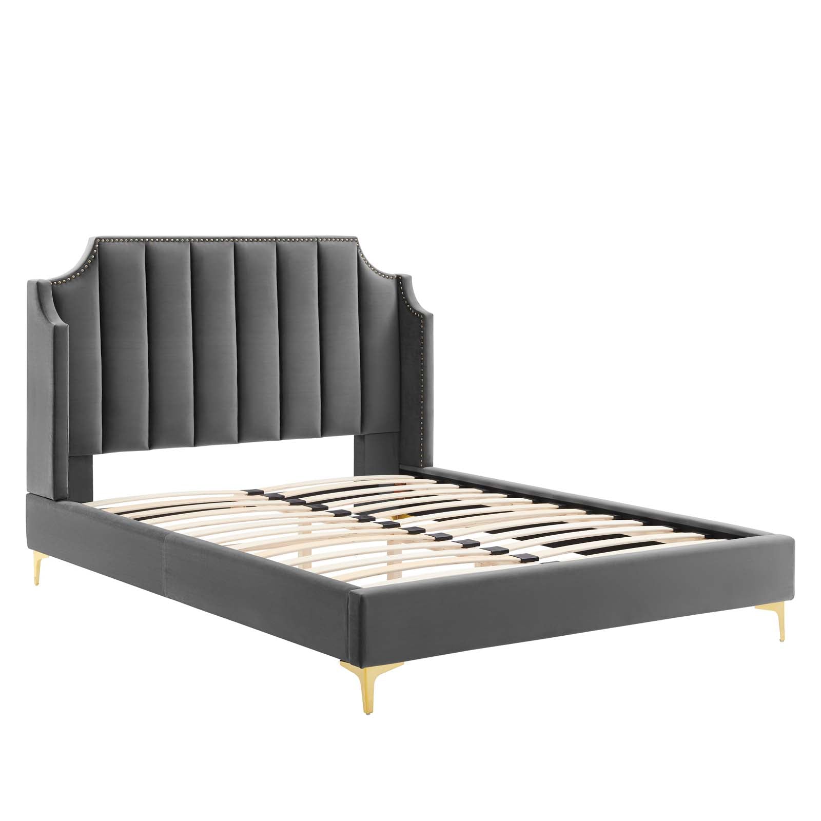 Daniella Performance Velvet Platform Bed By HouseBean